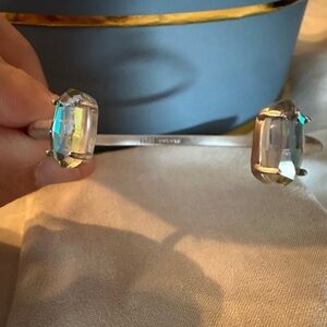 Kendra Scott Dichroic Glass cuff bracelet on silver